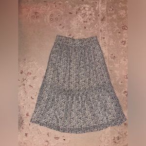 MADEWELL white and blue flowers long skirt